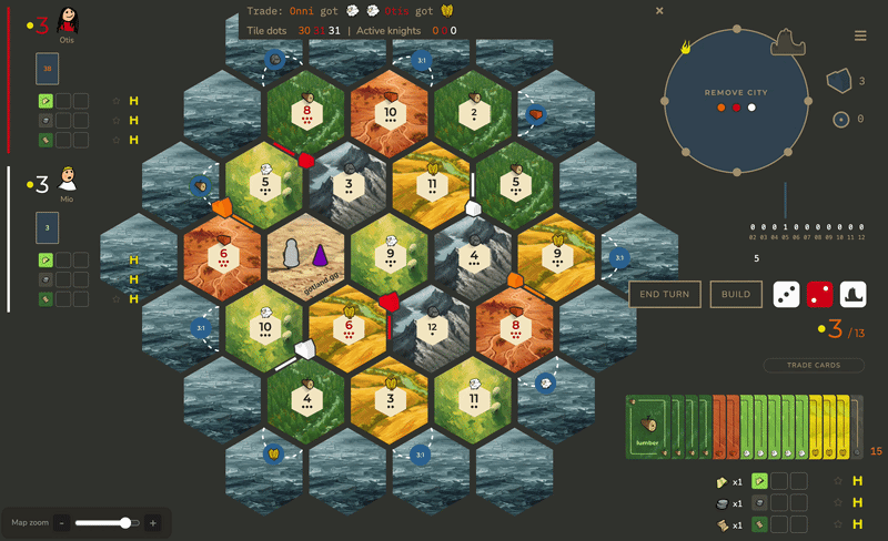 Build and trade menu